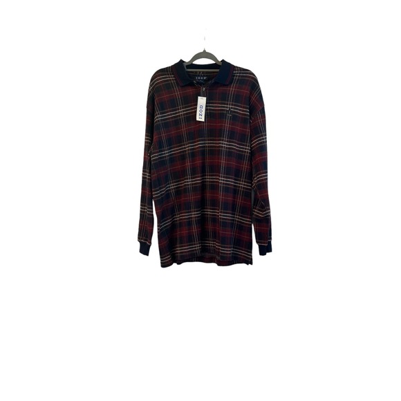 Izod Long Sleeved Flannel Polo - Size L - New with Tags - Picture 1 of 7